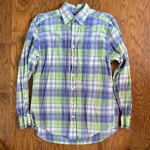 Vineyard Vines Blue and Green Casual Button Down Shirt